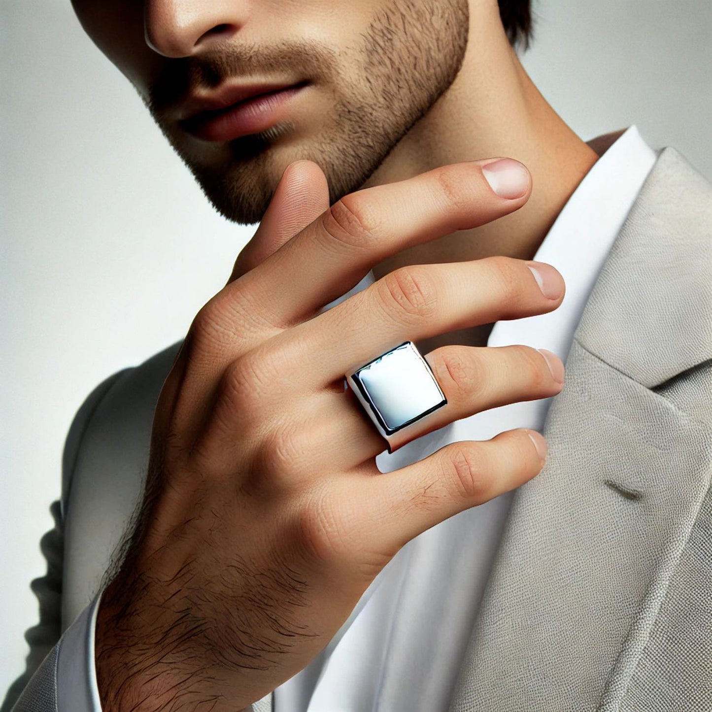 Silver or Gold Classic Signet Men Ring