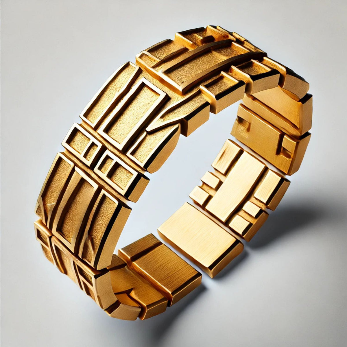 Solid Gold Massive Brutal Bangle Bracelet