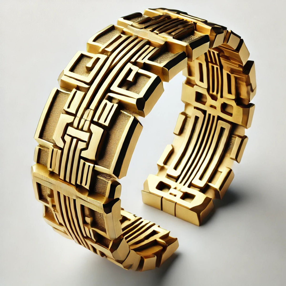 Solid Gold Massive Brutal Bangle Bracelet