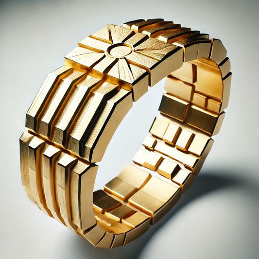 Solid Gold Massive Brutal Bangle Bracelet