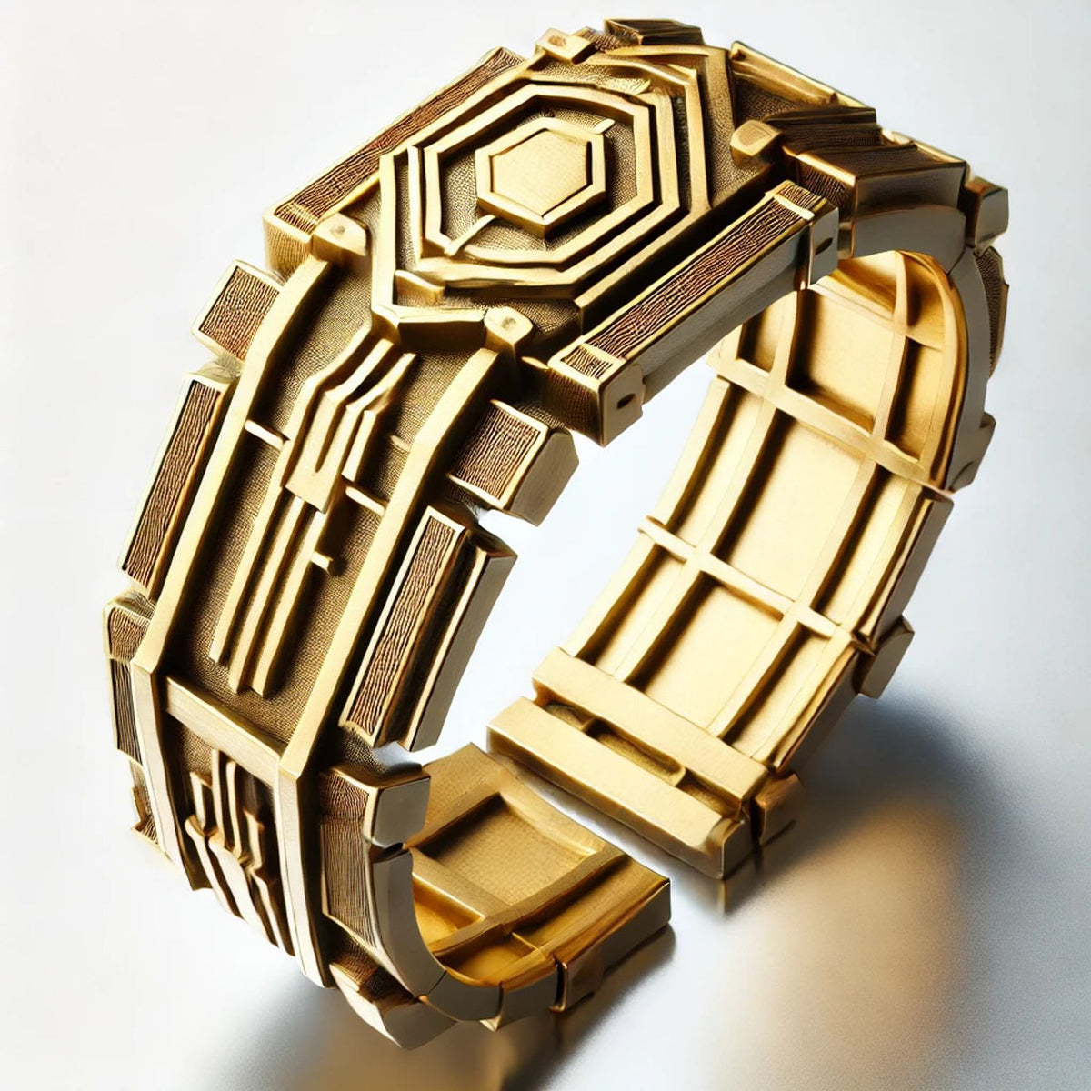 Solid Gold Massive Brutal Bangle Bracelet