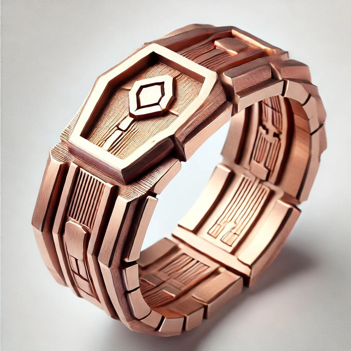 Solid Gold Massive Brutal Bangle Bracelet