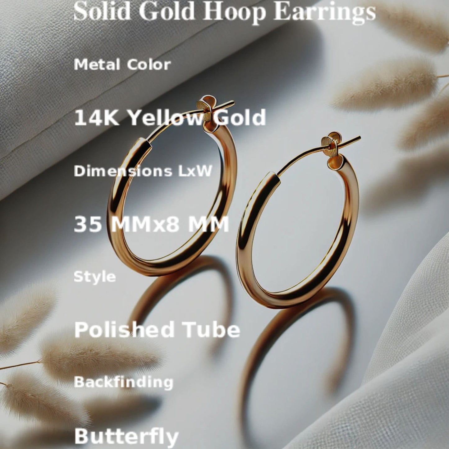 Solid Gold Hoop Earrings