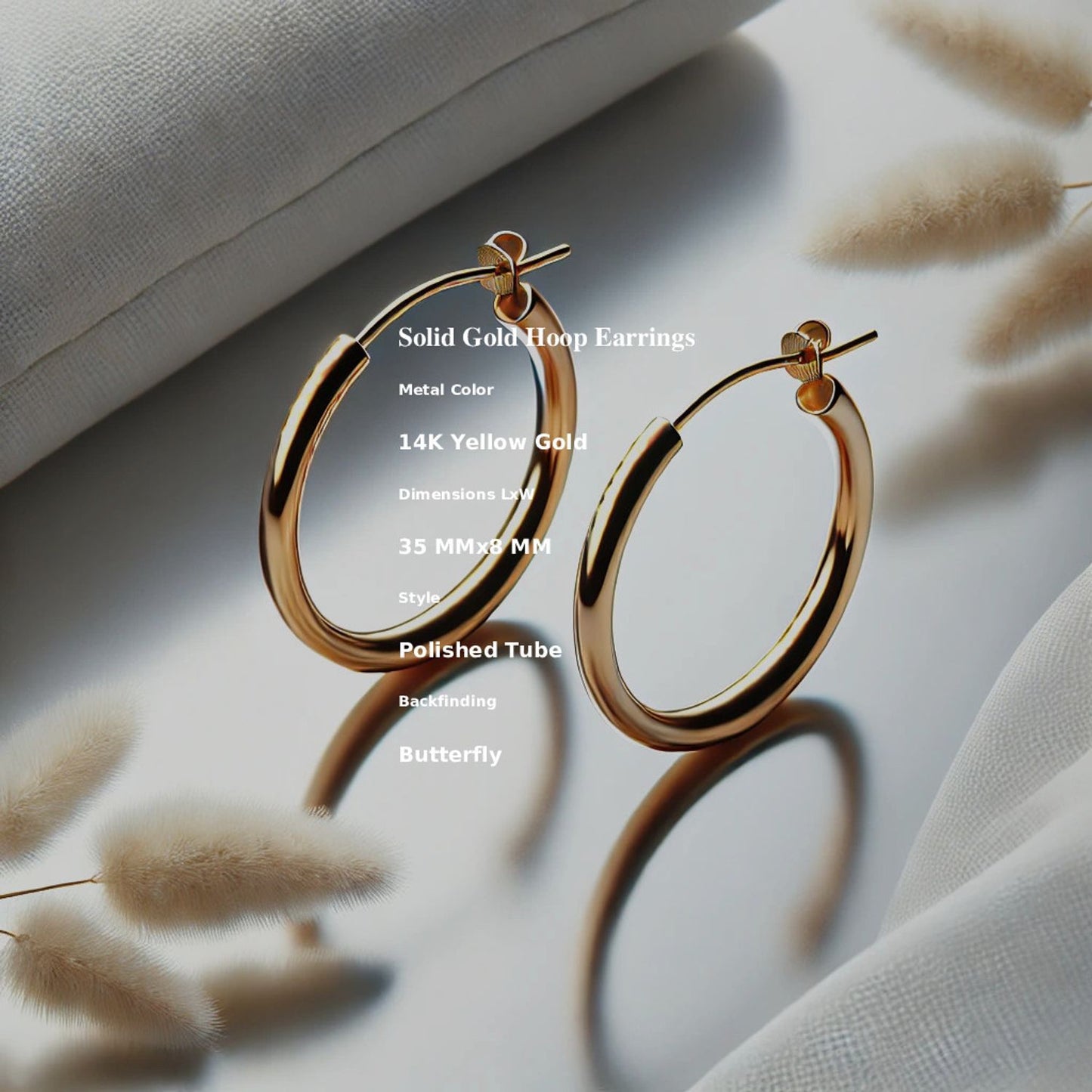 Solid Gold Hoop Earrings
