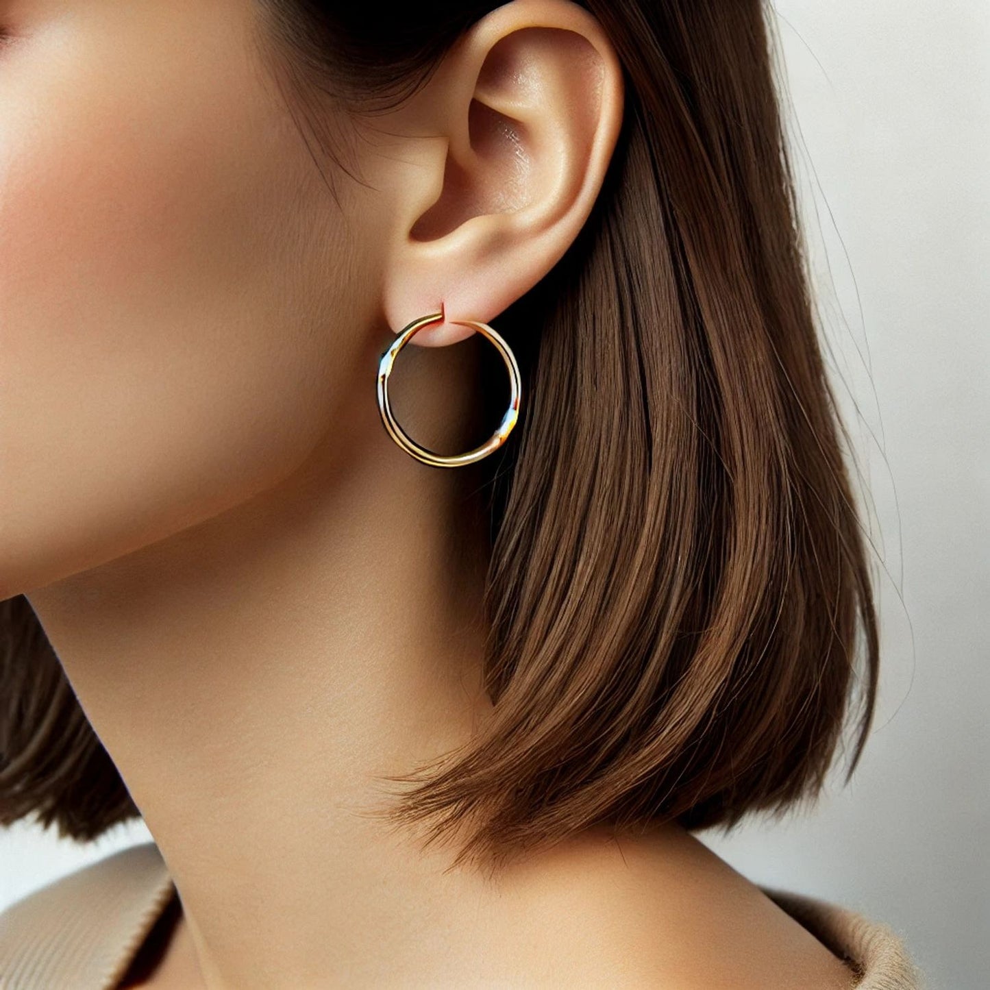 Solid Gold Hoop Earrings