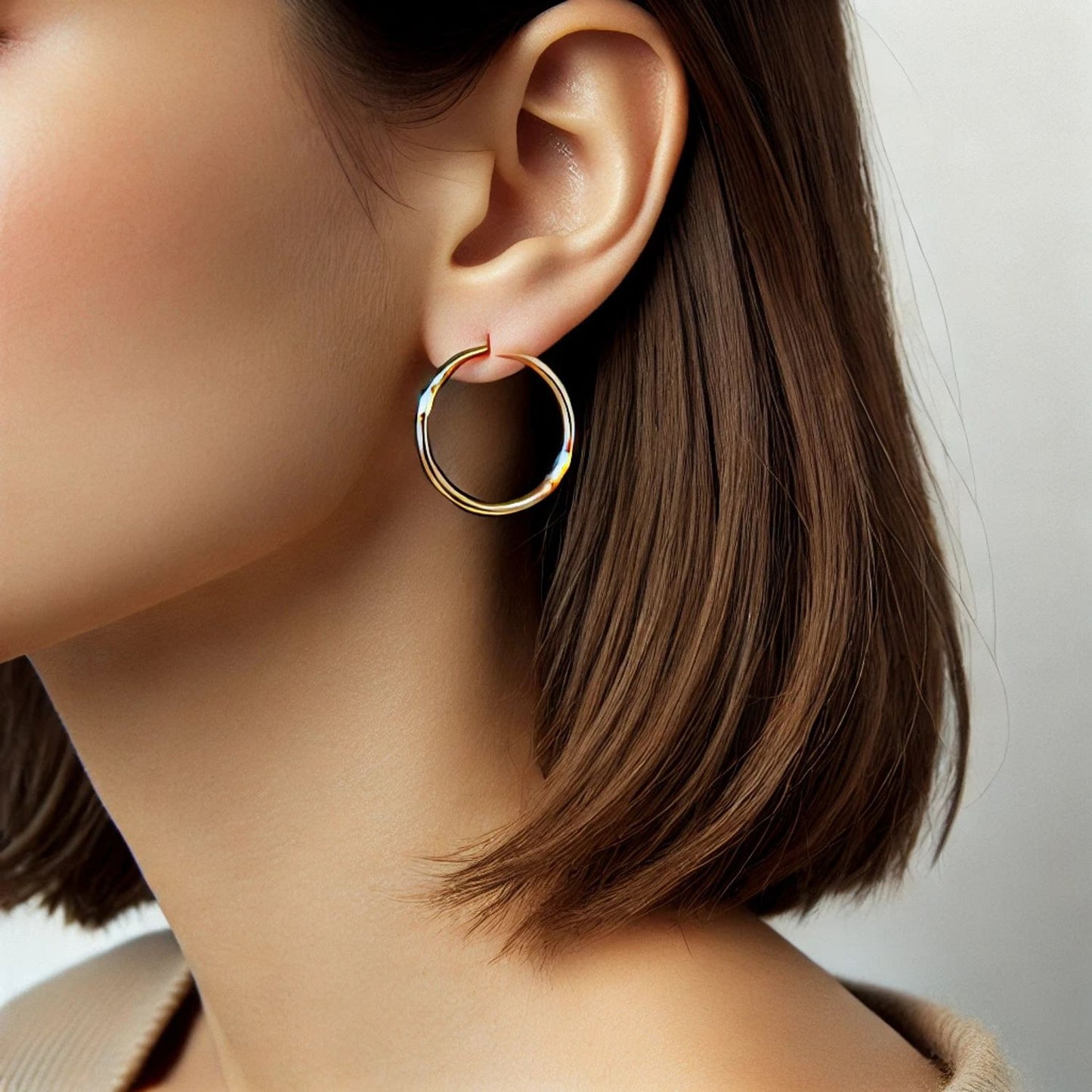 Solid Gold Hoop Earrings