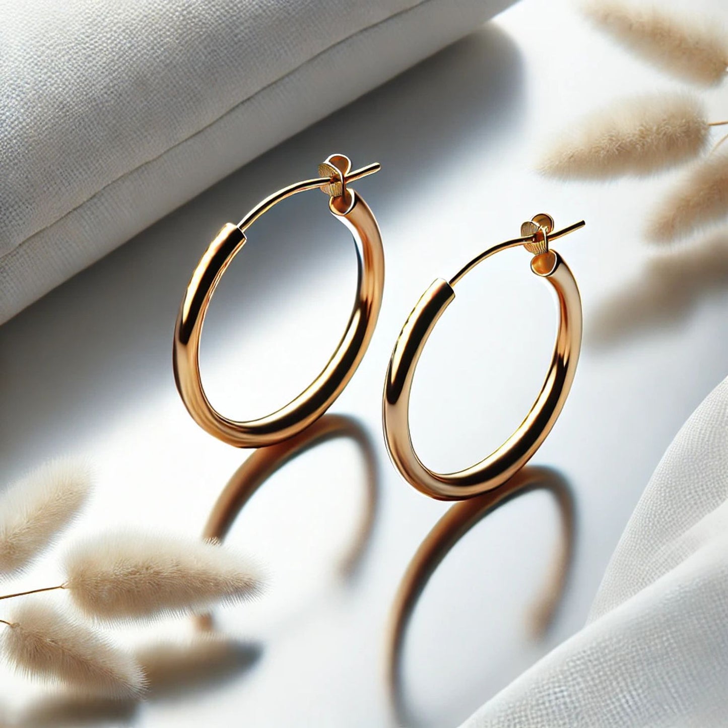 Solid Gold Hoop Earrings