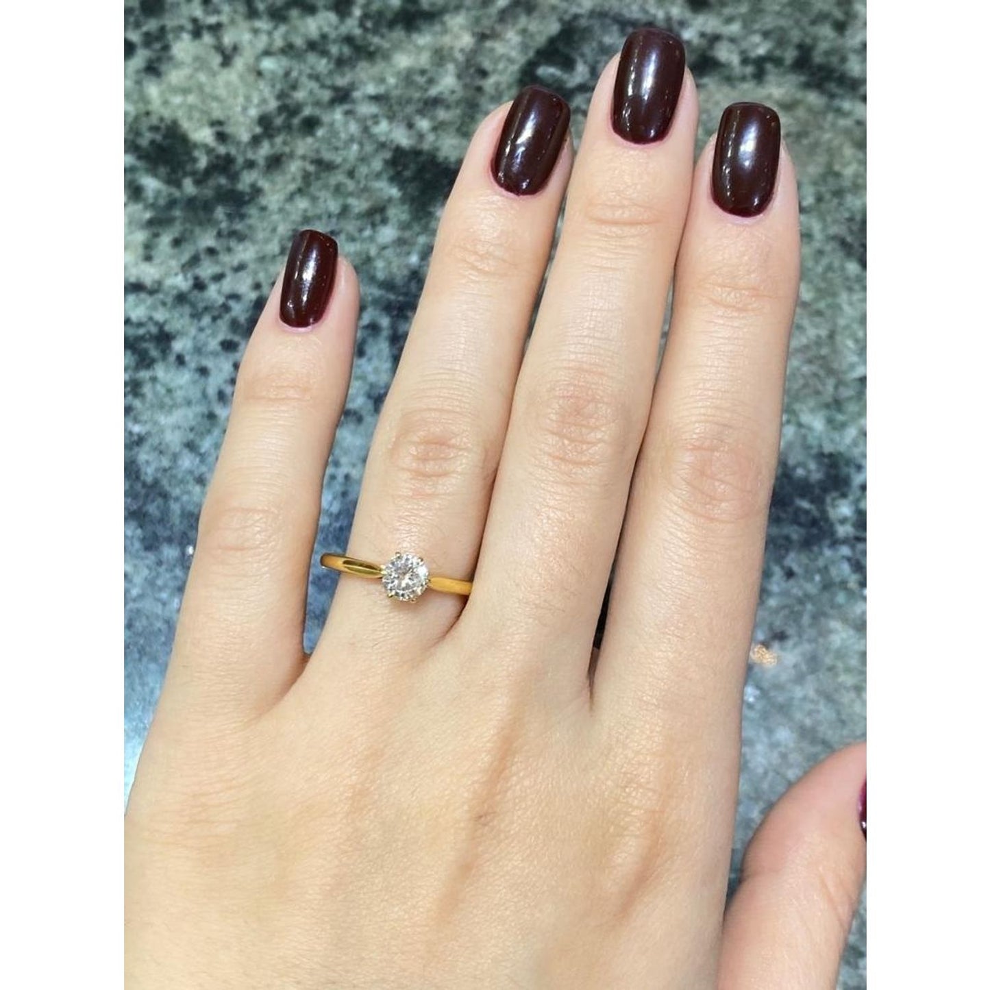 Classic Solitaire 0.50 Ct. Round Shape Diamond 18K Rose Gold Ring