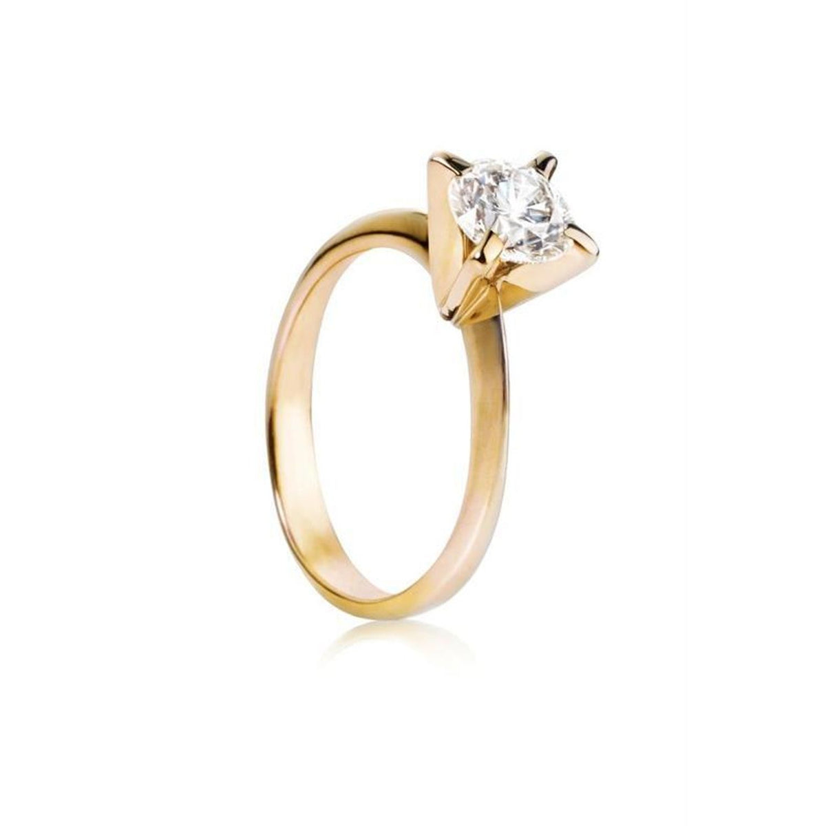 14K Yellow Gold Single Stone Ring - 0.75 ct