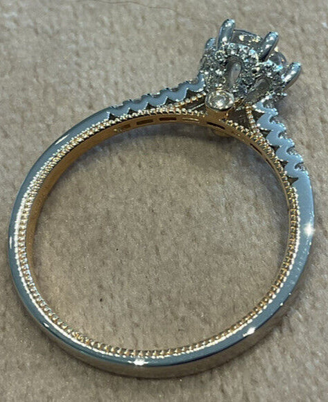 1.0 Carat Lab Created Diamond Ring In Platinum & Rose Gold plated 925 Size L