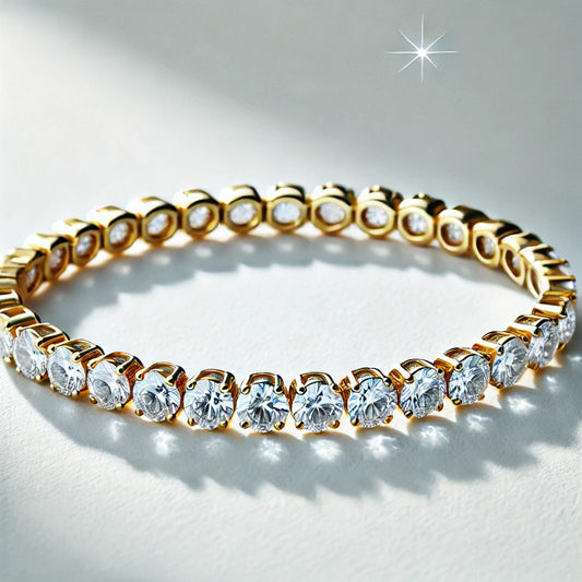 14K or 18K Gold Natural Diamond Tennis Bracelet