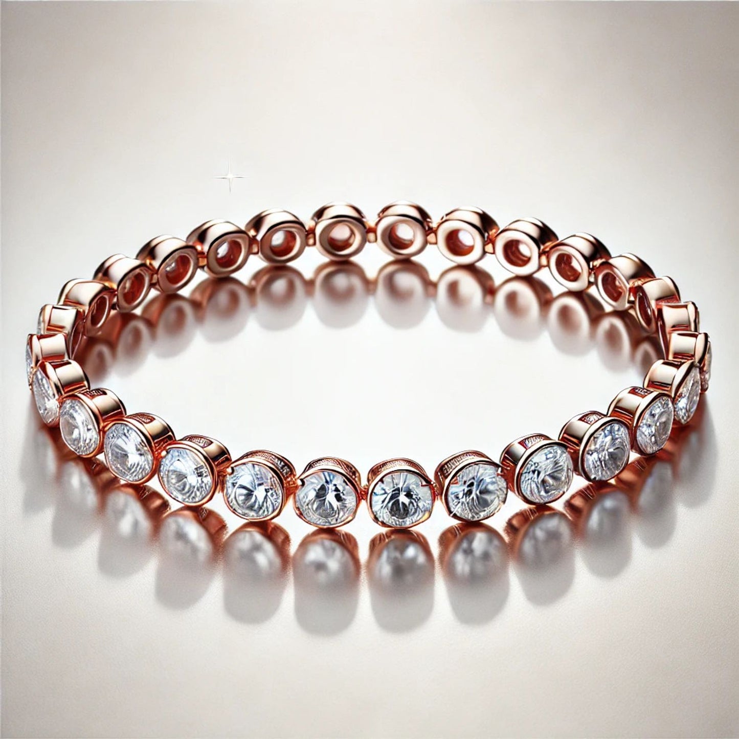 14K or 18K Gold Natural Diamond Tennis Bracelet