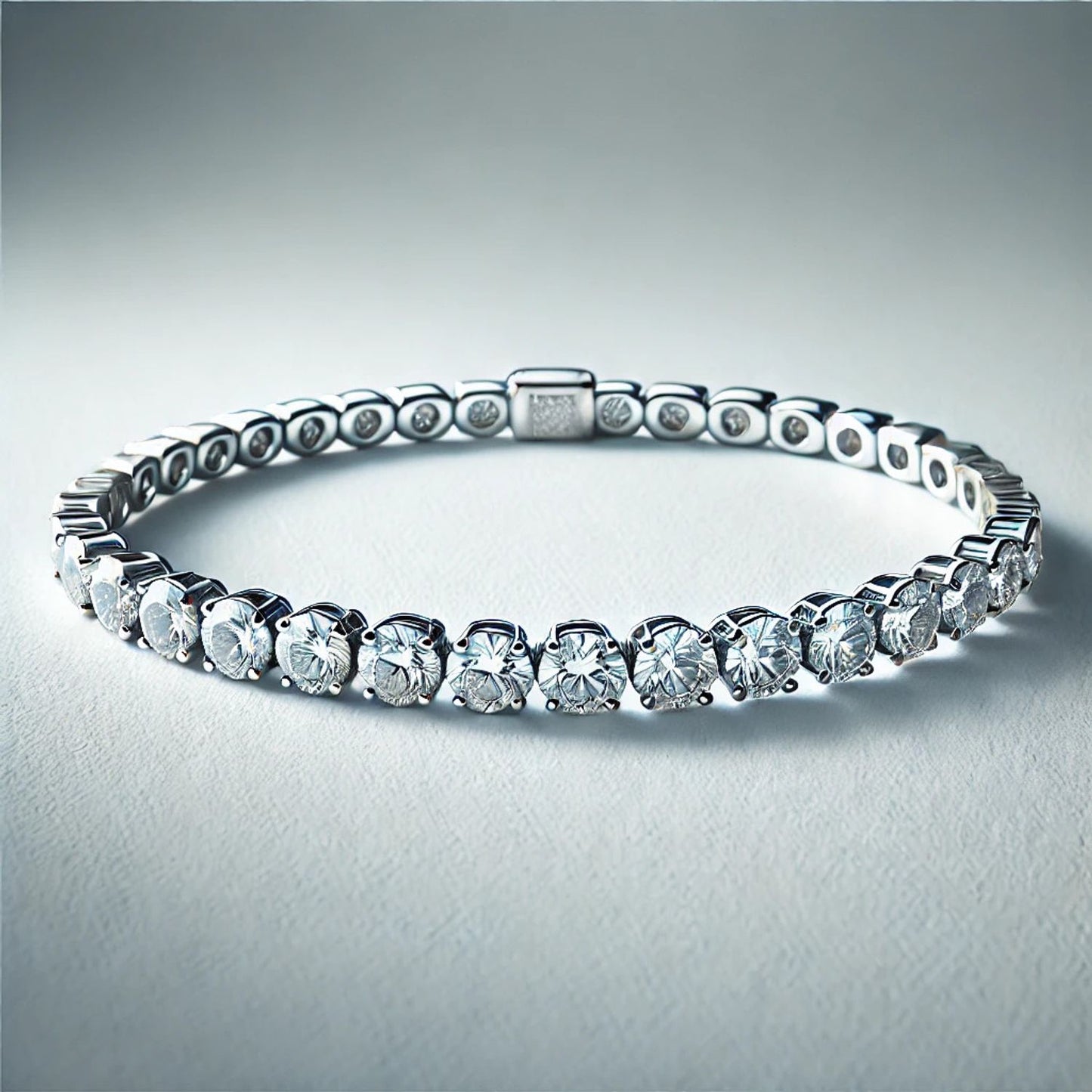 14K or 18K Gold Natural Diamond Tennis Bracelet